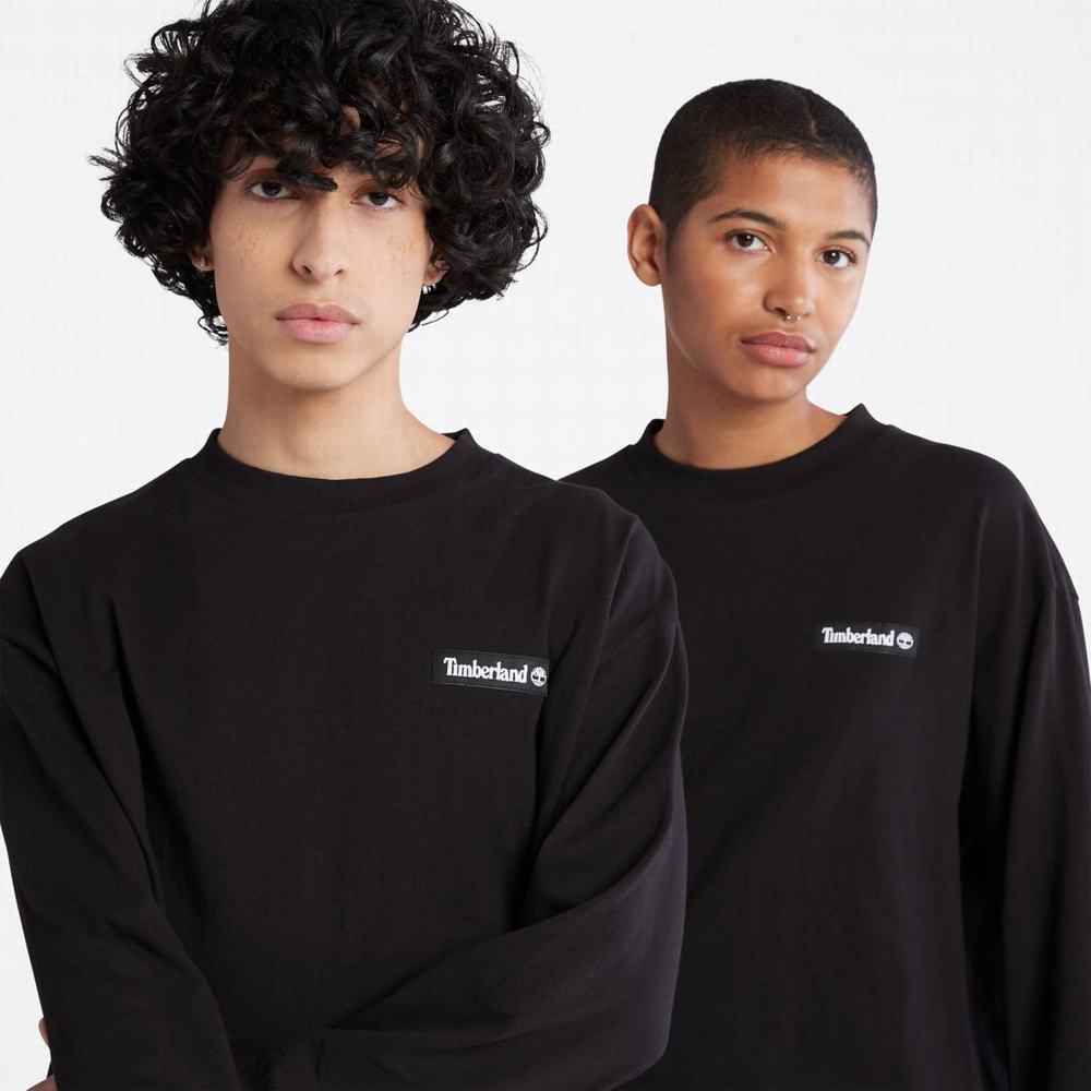Pánské Tričko Timberland Heavyweight Long-Sleeve T-Shirt Černé | TI07643-709