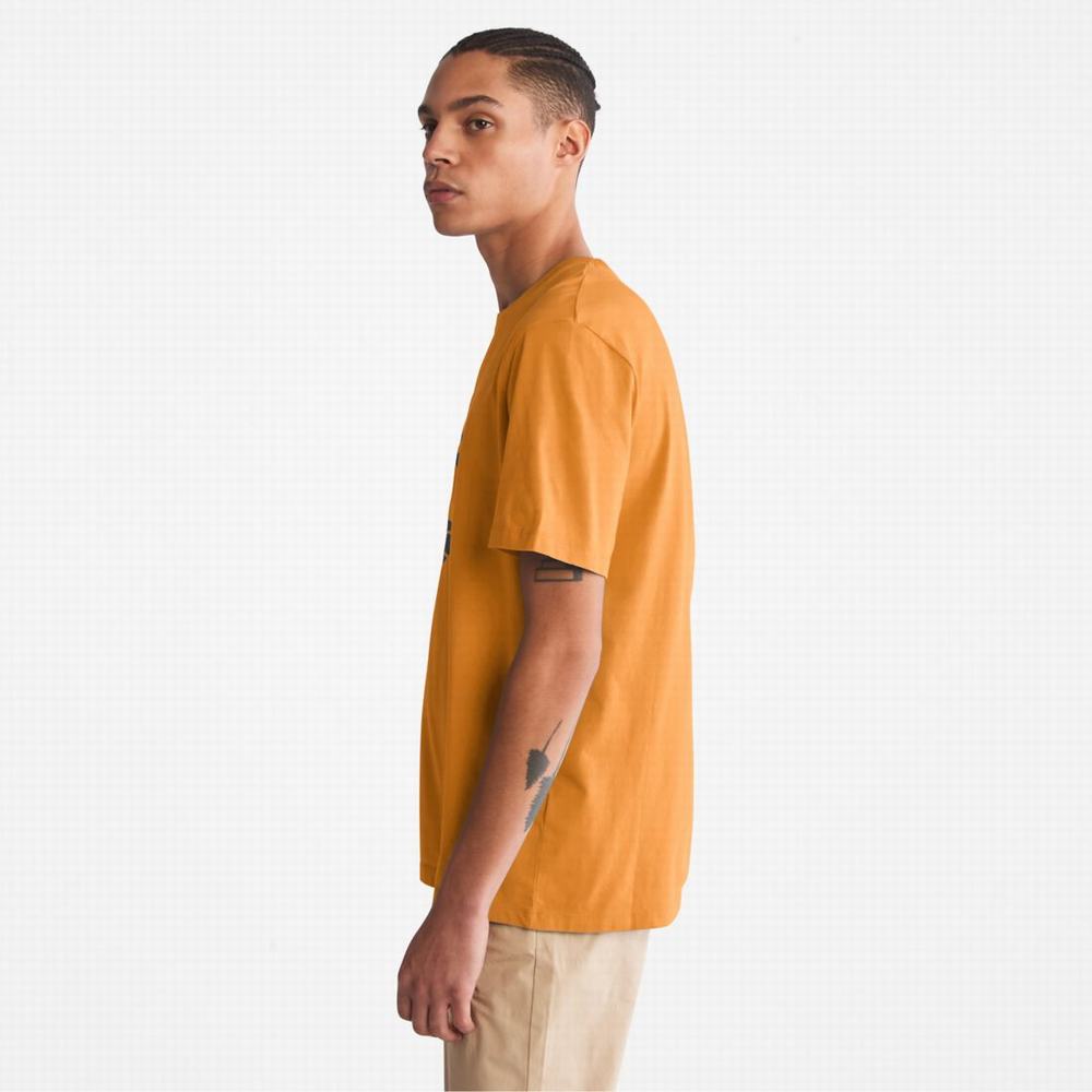 Pánské Tričko Timberland Kennebec River Tree-Logo Tee Hnědé | TI09184-943