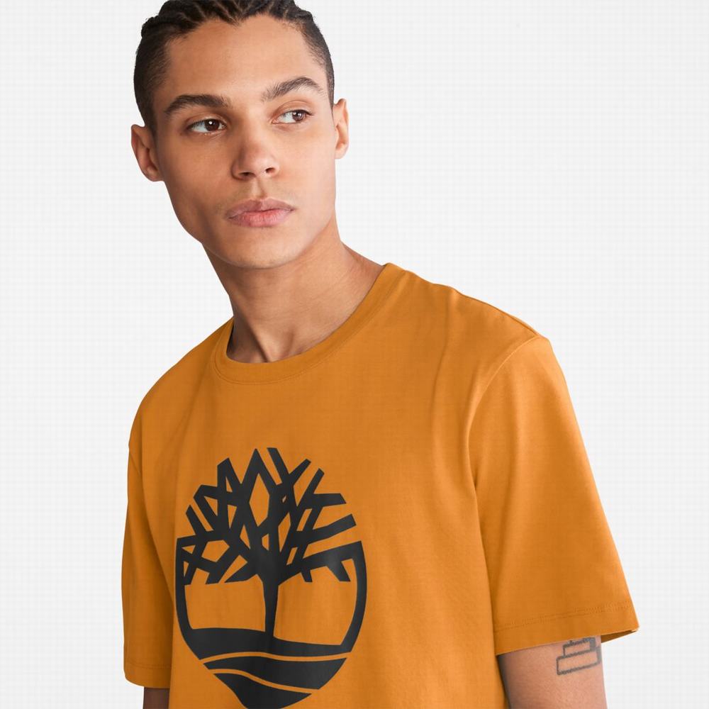 Pánské Tričko Timberland Kennebec River Tree-Logo Tee Hnědé | TI09184-943