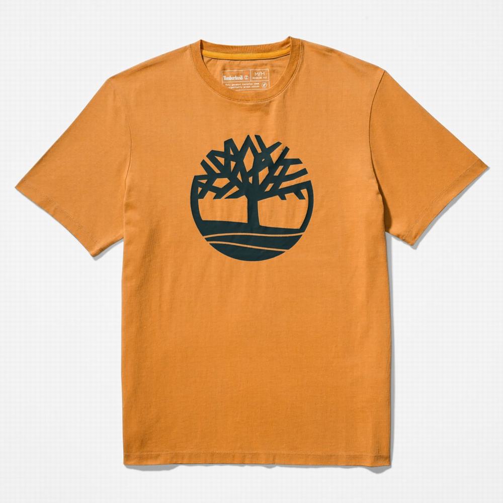 Pánské Tričko Timberland Kennebec River Tree-Logo Tee Hnědé | TI09184-943