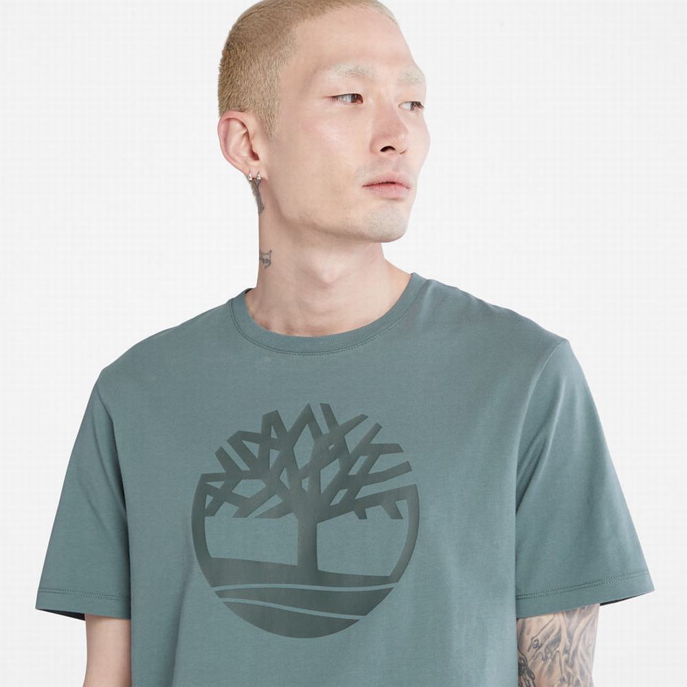 Pánské Tričko Timberland Kennebec River Tree-logo T-Shirt Zelene | TI30178-074