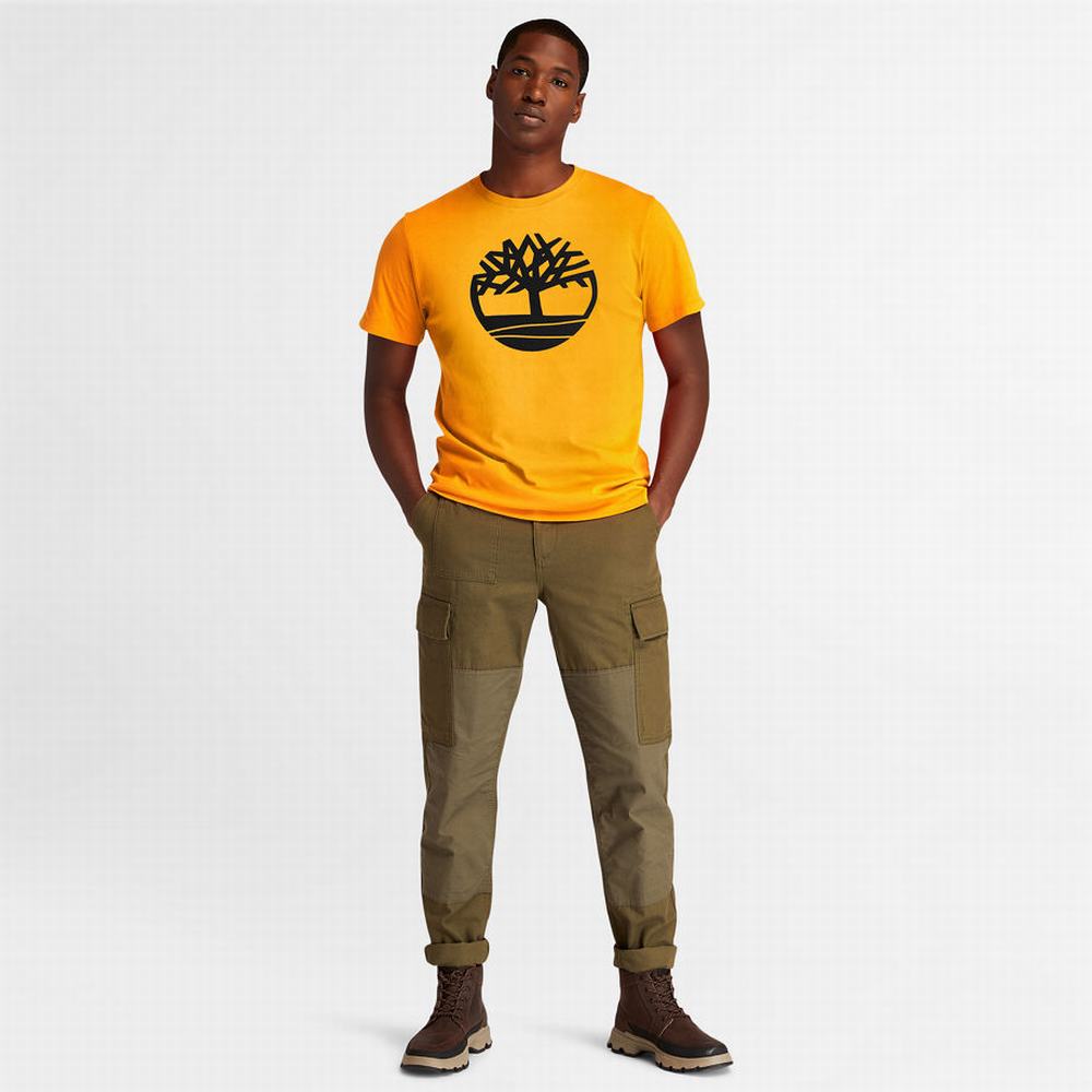 Pánské Tričko Timberland Kennebec River Tree Logo T-Shirt Oranžové | TI36742-218