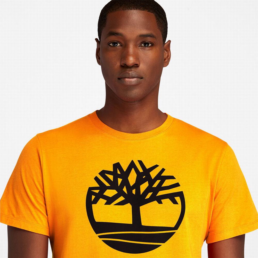 Pánské Tričko Timberland Kennebec River Tree Logo T-Shirt Oranžové | TI36742-218