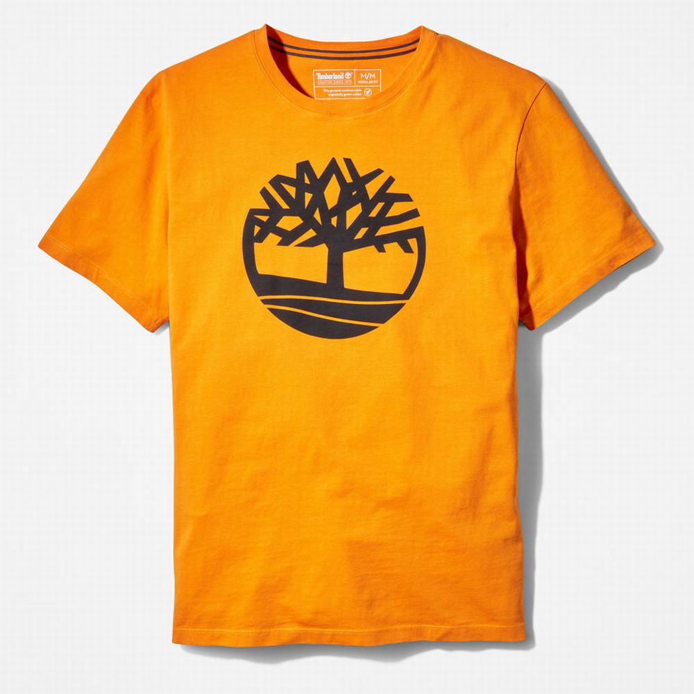 Pánské Tričko Timberland Kennebec River Tree Logo T-Shirt Oranžové | TI36742-218