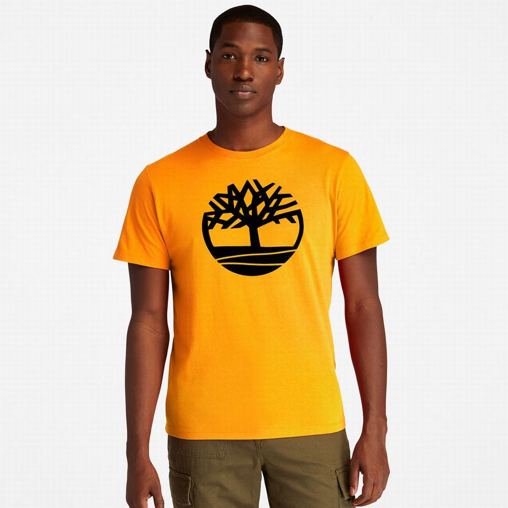 Pánské Tričko Timberland Kennebec River Tree Logo T-Shirt Oranžové | TI36742-218