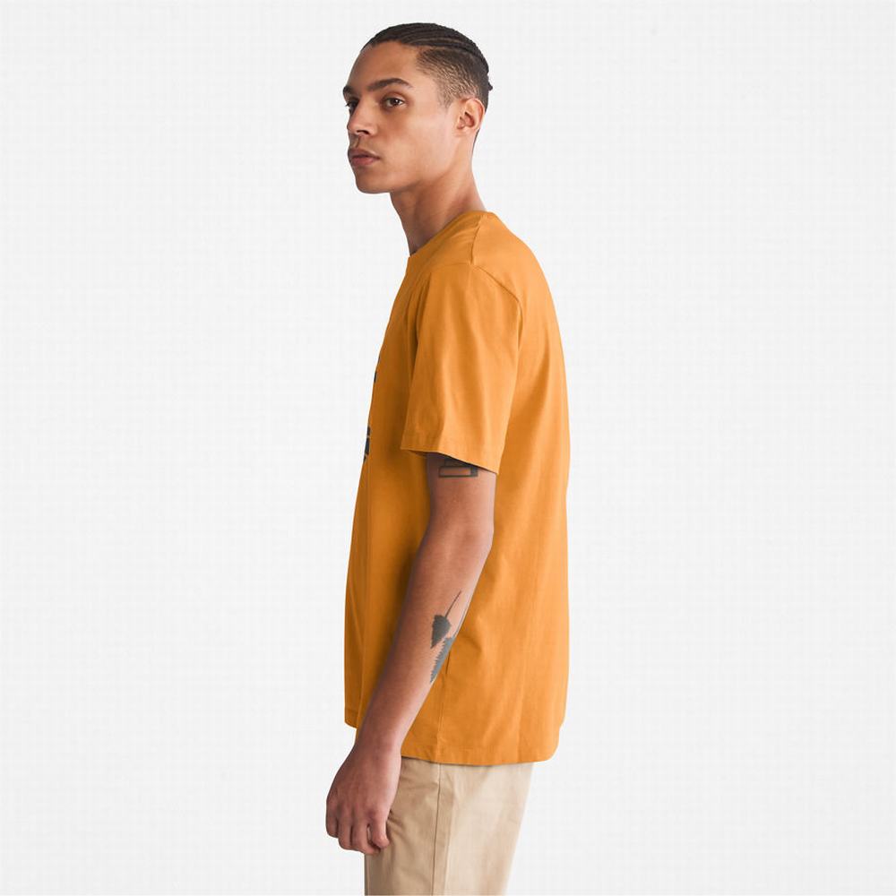 Pánské Tričko Timberland Kennebec River Tree Logo T-Shirt Žluté | TI38915-023