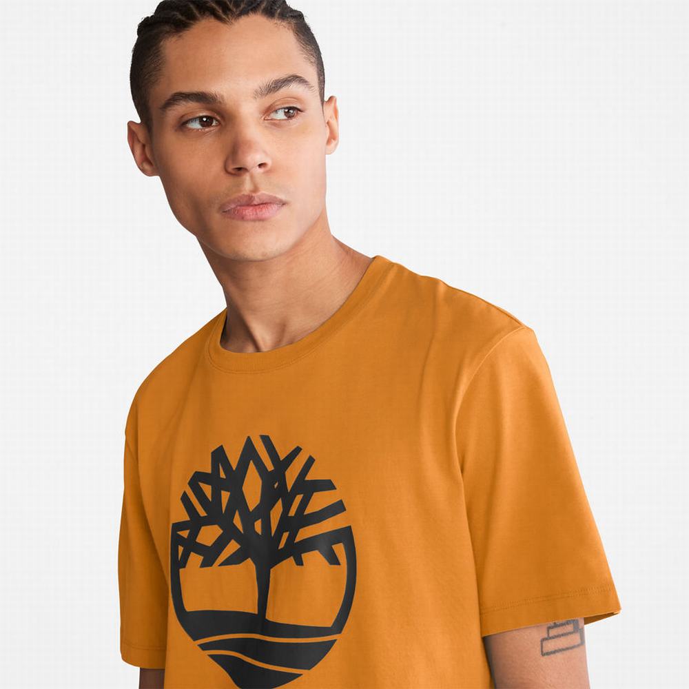 Pánské Tričko Timberland Kennebec River Tree Logo T-Shirt Žluté | TI38915-023