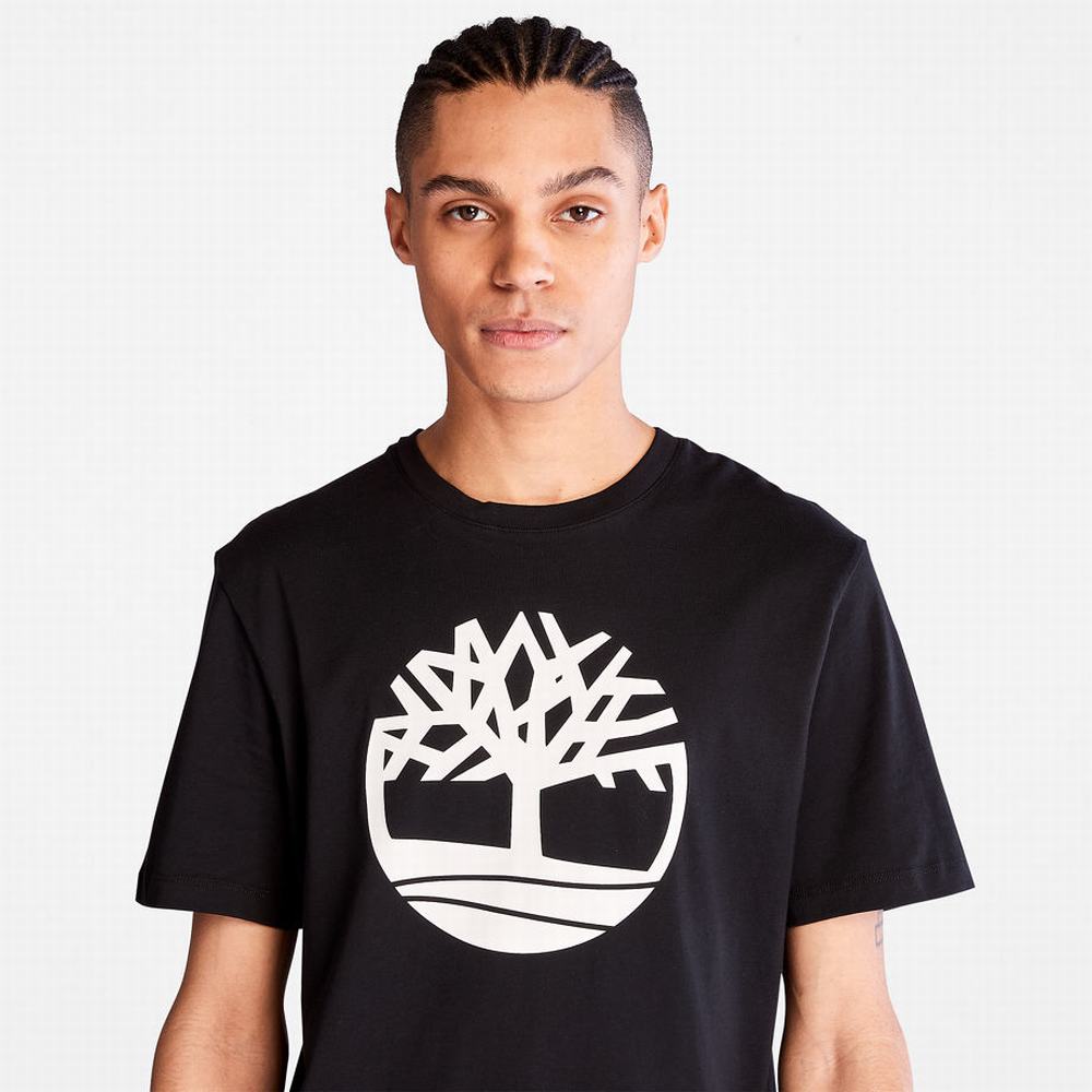 Pánské Tričko Timberland Kennebec River Tree Logo T-Shirt Černé | TI95123-932