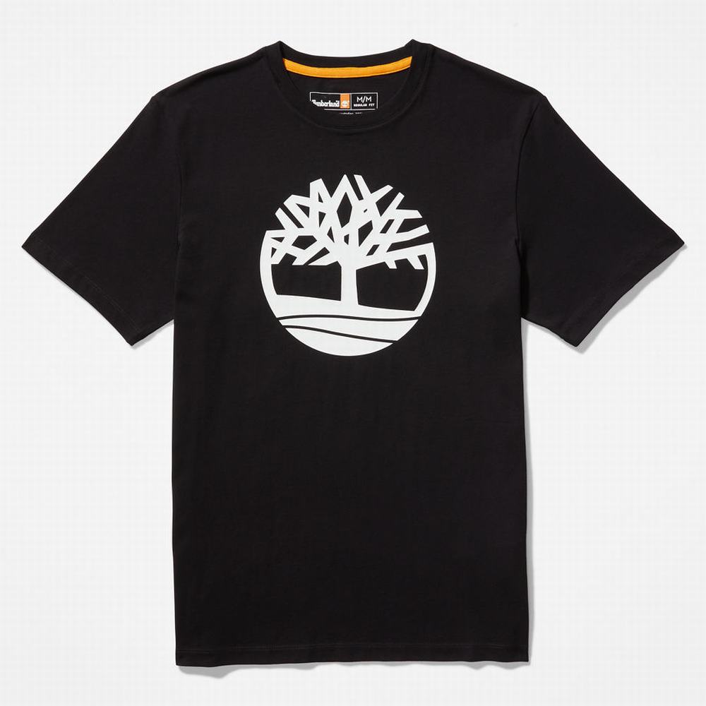 Pánské Tričko Timberland Kennebec River Tree Logo T-Shirt Černé | TI95123-932