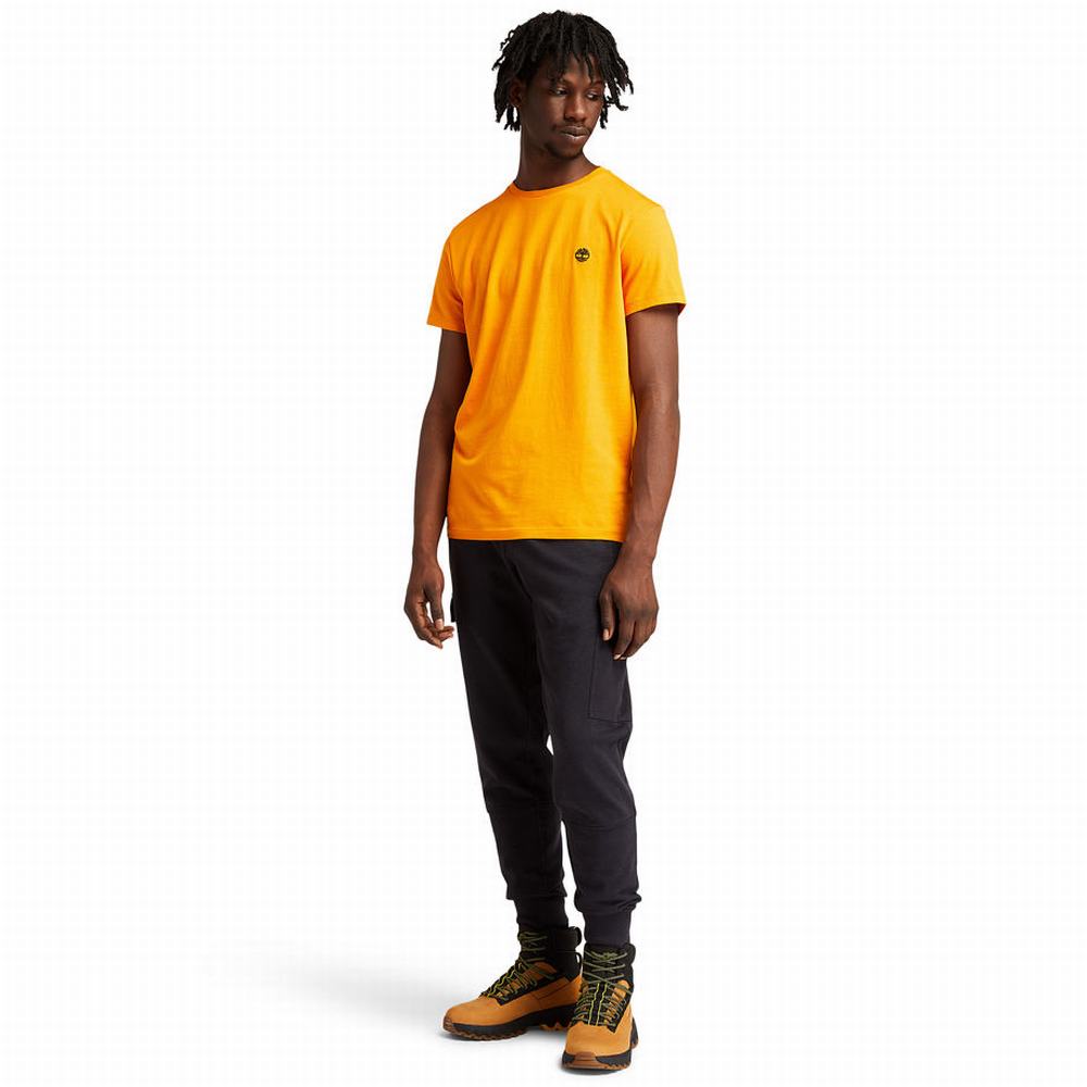 Pánské Tričko Timberland Krátké Sleeve Slim Logo Tee Oranžové | TI08473-280