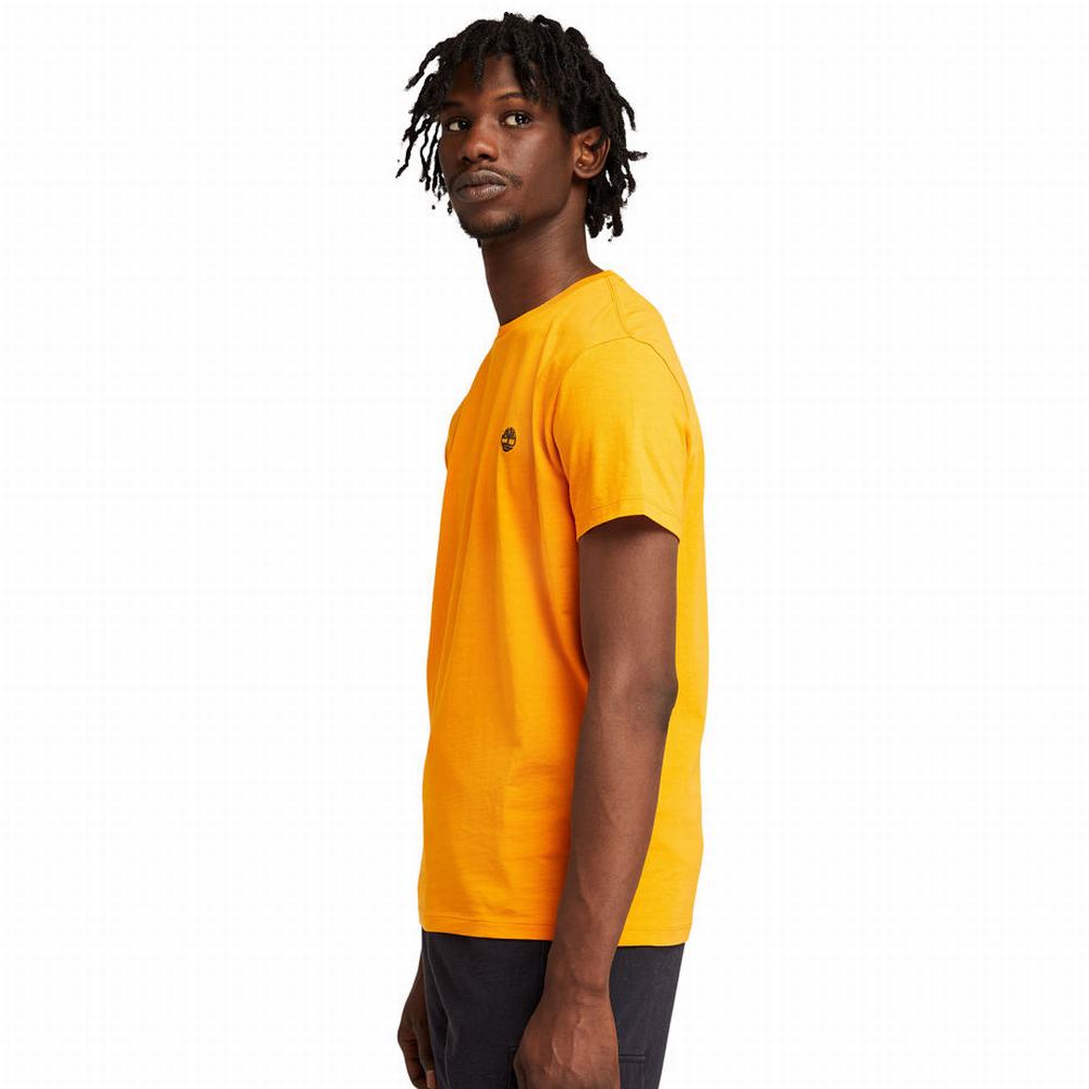 Pánské Tričko Timberland Krátké Sleeve Slim Logo Tee Oranžové | TI08473-280