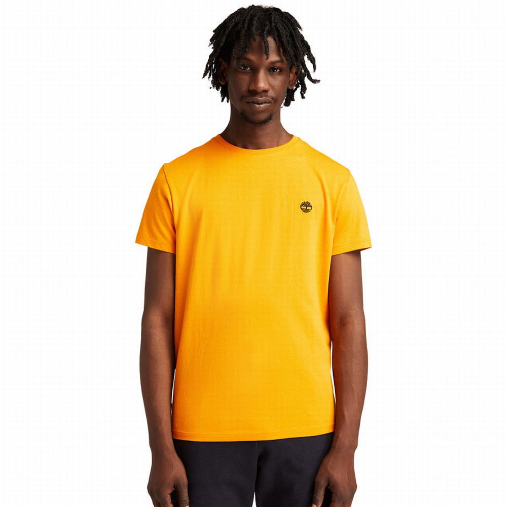 Pánské Tričko Timberland Krátké Sleeve Slim Logo Tee Oranžové | TI08473-280