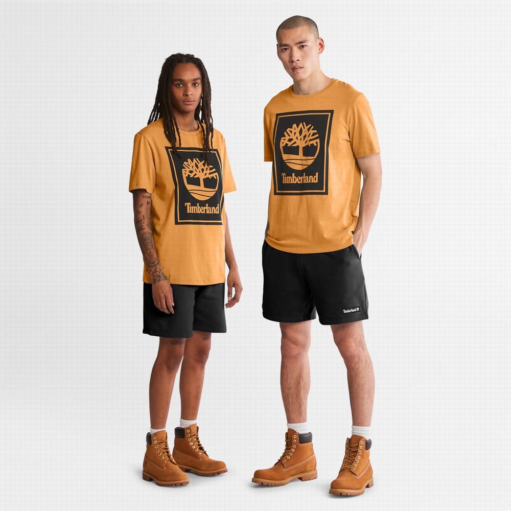 Pánské Tričko Timberland Logo T-Shirt Hnědé Černé | TI90456-895
