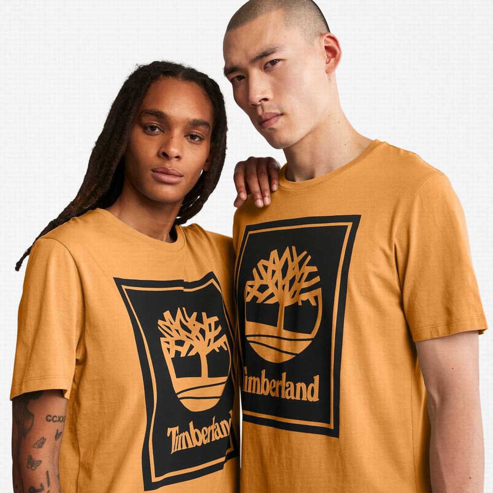 Pánské Tričko Timberland Logo T-Shirt Hnědé Černé | TI90456-895