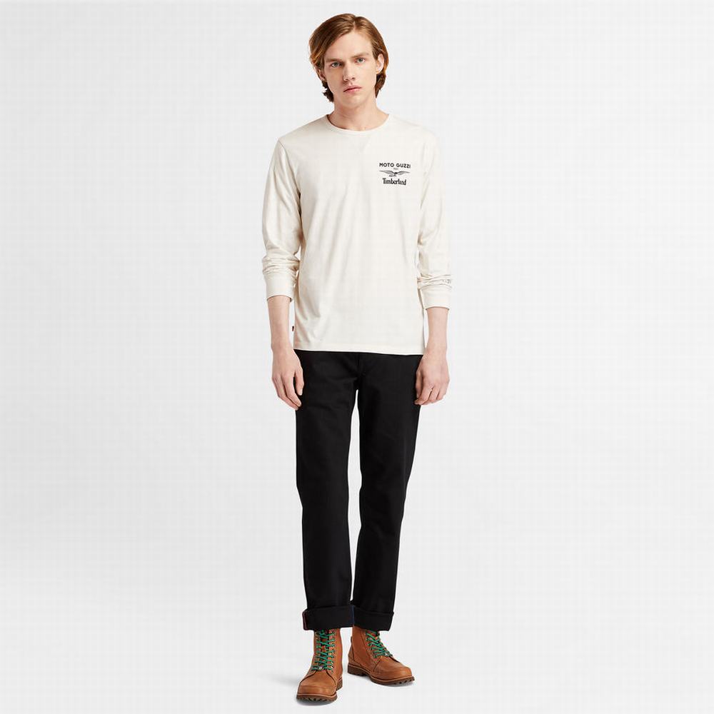 Pánské Tričko Timberland Moto Guzzi X Timberland® Photo T-Shirt Bílé | TI89760-091