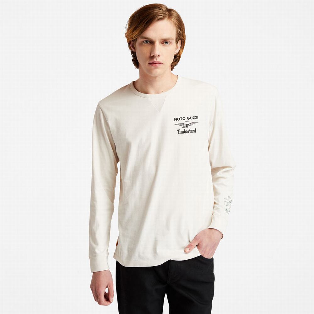 Pánské Tričko Timberland Moto Guzzi X Timberland® Photo T-Shirt Bílé | TI89760-091