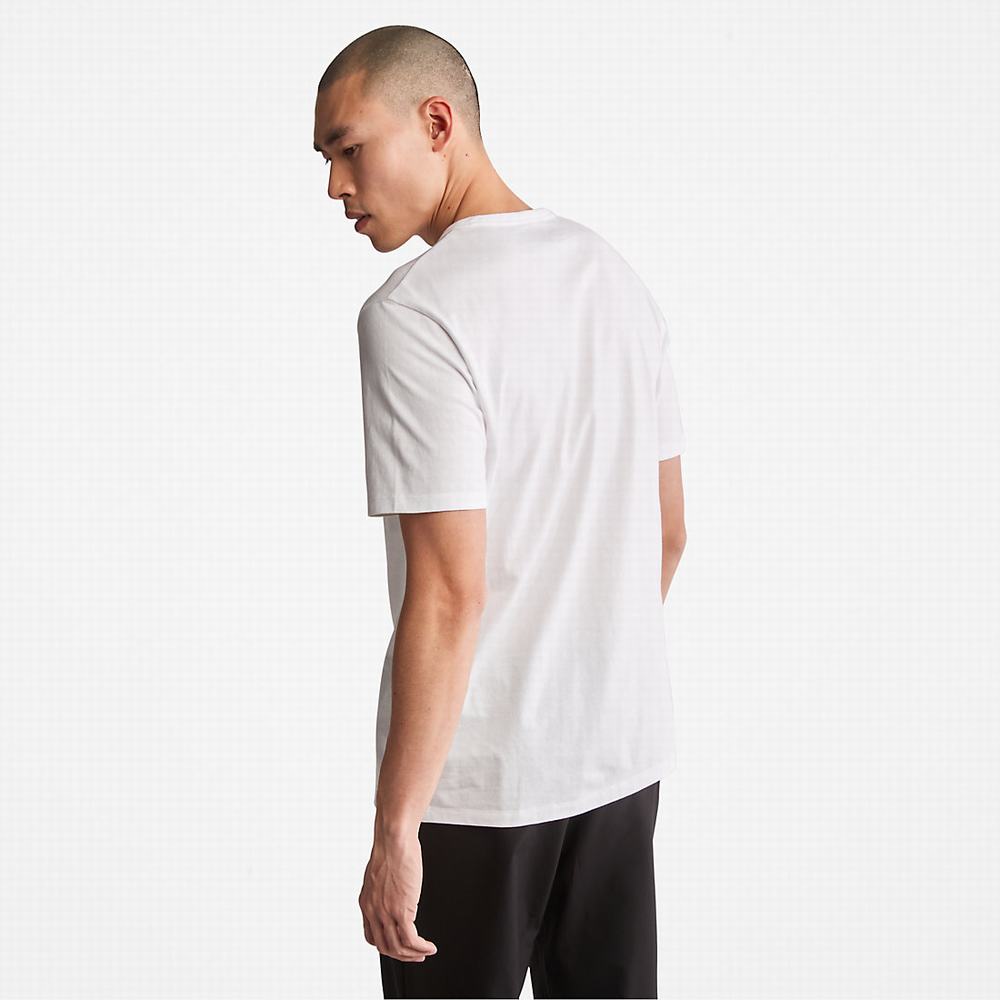 Pánské Tričko Timberland Mountains-to-Rivers Print T-Shirt Bílé | TI38769-567
