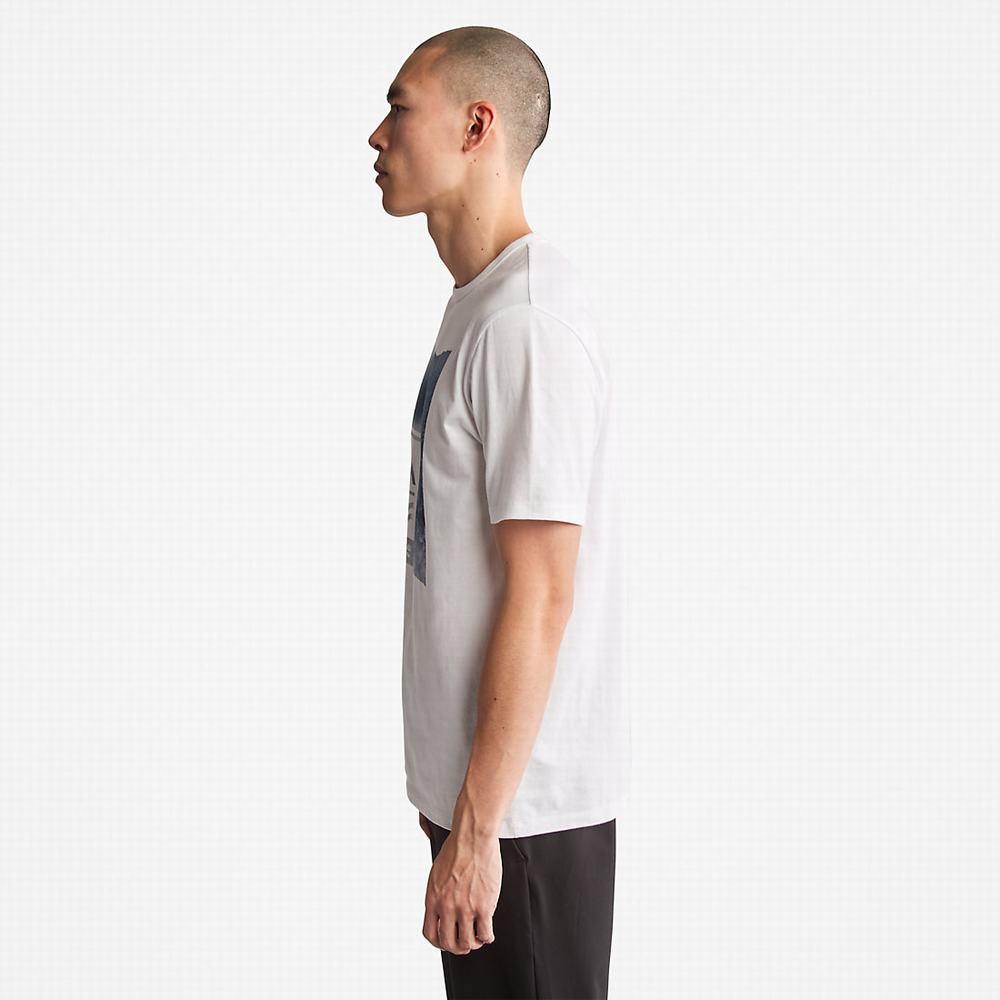 Pánské Tričko Timberland Mountains-to-Rivers Print T-Shirt Bílé | TI38769-567