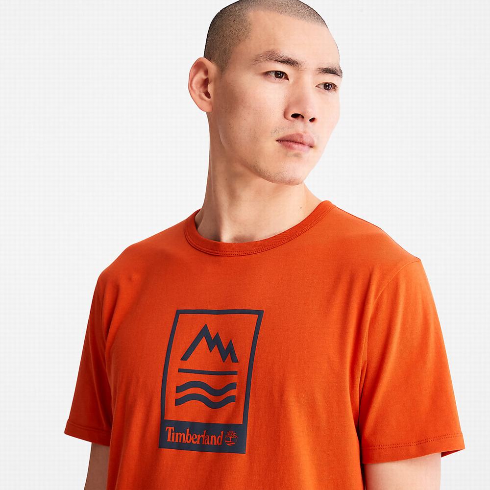 Pánské Tričko Timberland Mountains-to-Rivers T-Shirt Oranžové | TI76842-157