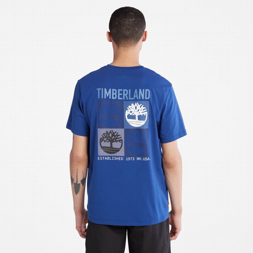 Pánské Tričko Timberland Multi-Logo Back-Graphic T-Shirt Blankyt | TI58769-470