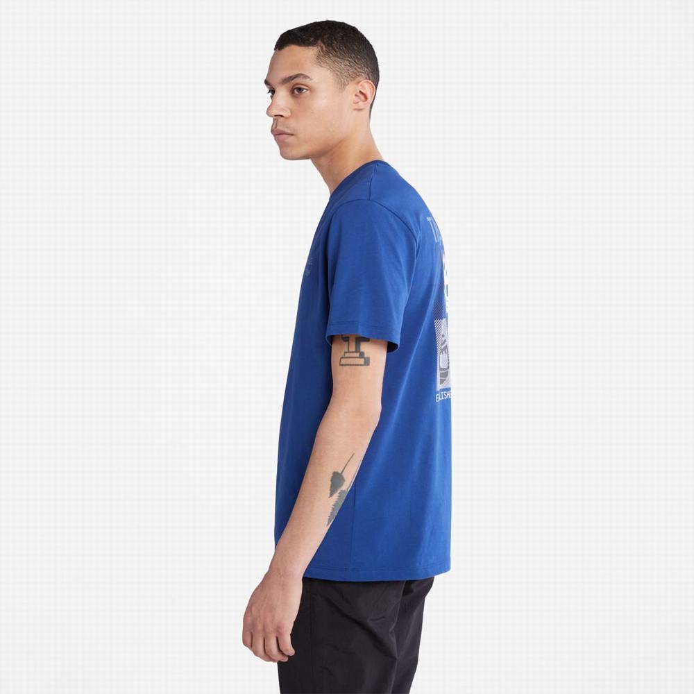 Pánské Tričko Timberland Multi-Logo Back-Graphic T-Shirt Blankyt | TI58769-470