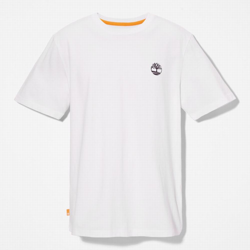 Pánské Tričko Timberland Multi-Logo Back-Graphic T-Shirt Bílé | TI76512-647