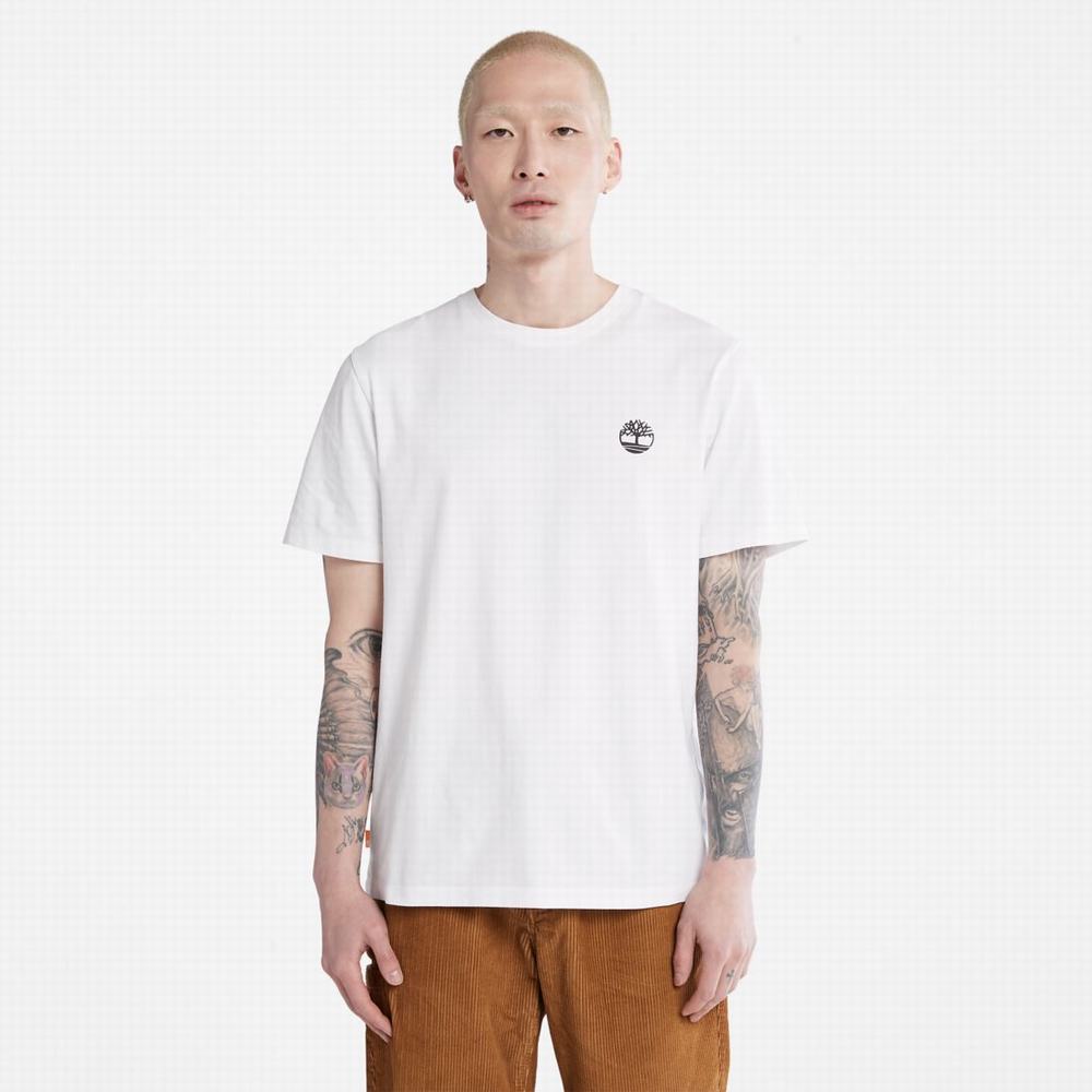 Pánské Tričko Timberland Multi-Logo Back-Graphic T-Shirt Bílé | TI76512-647