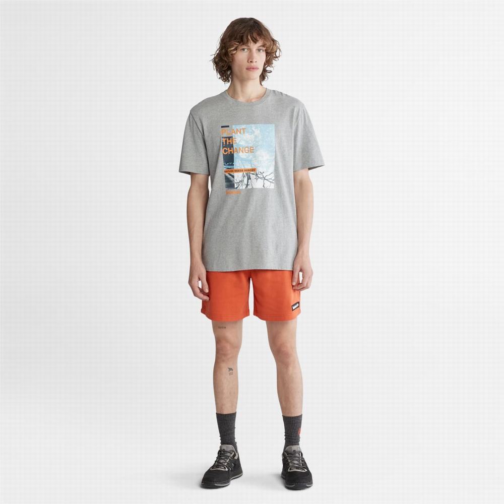 Pánské Tričko Timberland Nature Needs Heroes™ Front-Graphic T-Shirt Šedé | TI63204-408