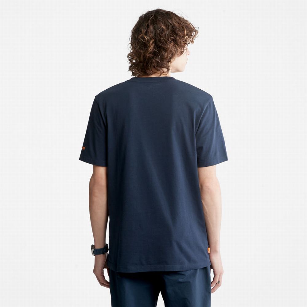 Pánské Tričko Timberland Organic Bavlněné Boot T-Shirt Tmavě Blankyt | TI27035-246