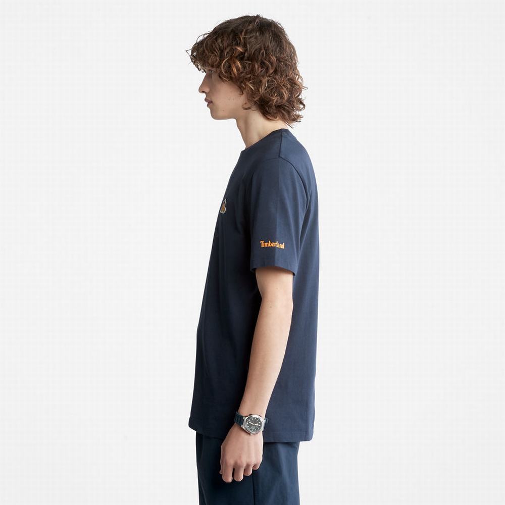 Pánské Tričko Timberland Organic Bavlněné Boot T-Shirt Tmavě Blankyt | TI27035-246