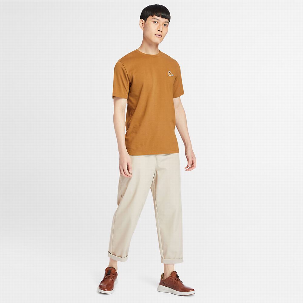 Pánské Tričko Timberland Organic Bavlněné Boot T-Shirt Hnědé | TI79502-385