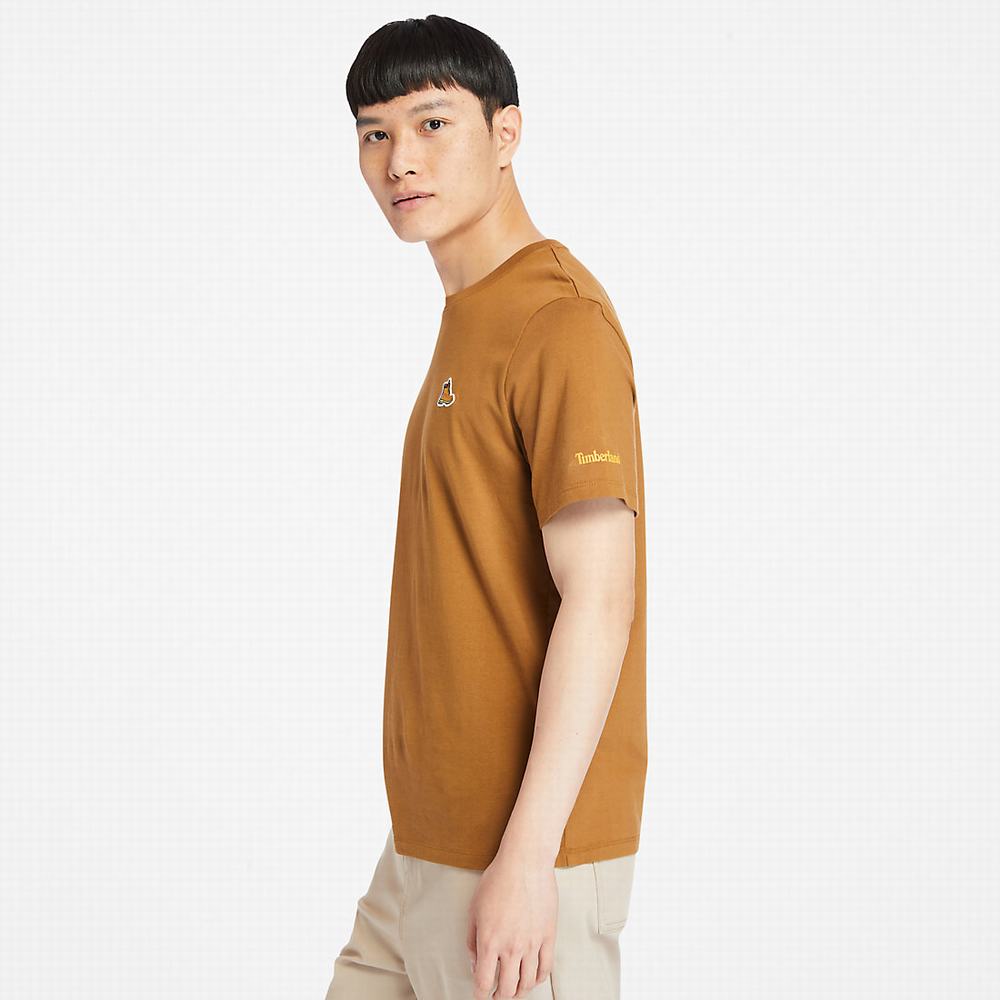 Pánské Tričko Timberland Organic Bavlněné Boot T-Shirt Hnědé | TI79502-385