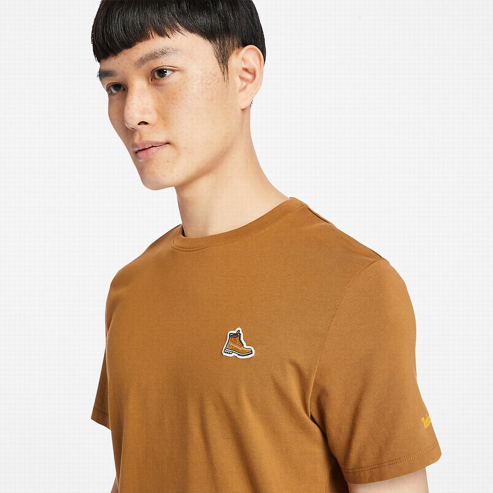 Pánské Tričko Timberland Organic Bavlněné Boot T-Shirt Hnědé | TI79502-385