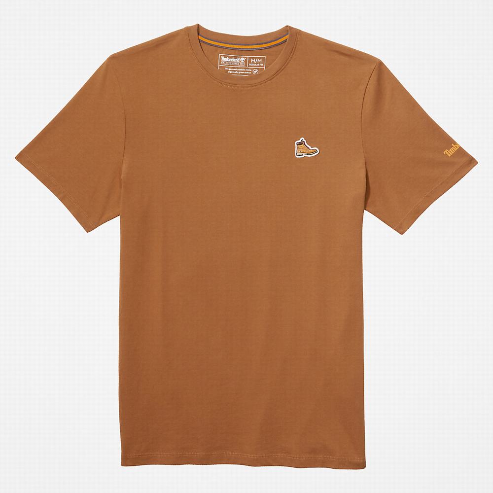 Pánské Tričko Timberland Organic Bavlněné Boot T-Shirt Hnědé | TI79502-385