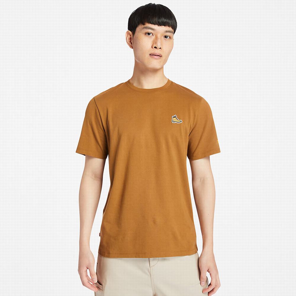 Pánské Tričko Timberland Organic Bavlněné Boot T-Shirt Hnědé | TI79502-385