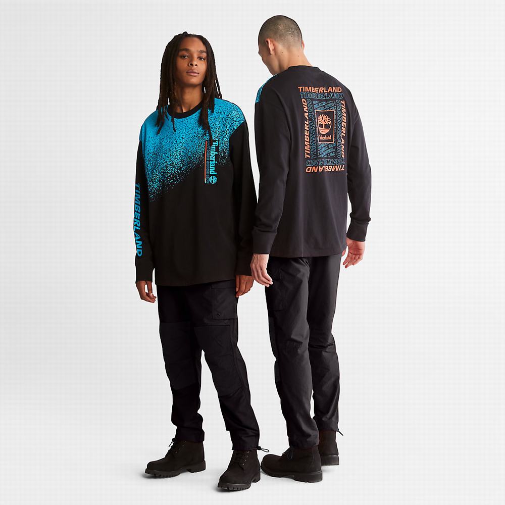 Pánské Tričko Timberland Outdoor Archive Long-sleeved Graphic T-Shirt Černé | TI91534-893
