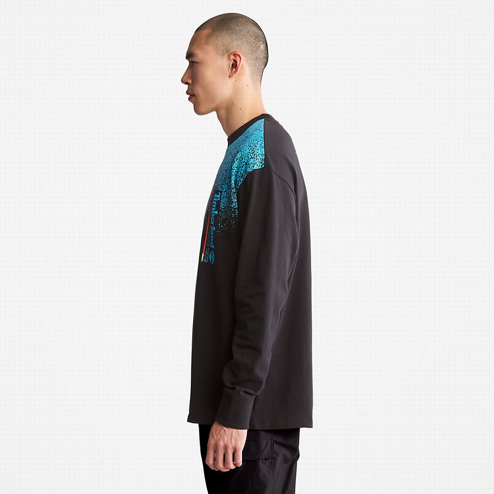 Pánské Tričko Timberland Outdoor Archive Long-sleeved Graphic T-Shirt Černé | TI91534-893
