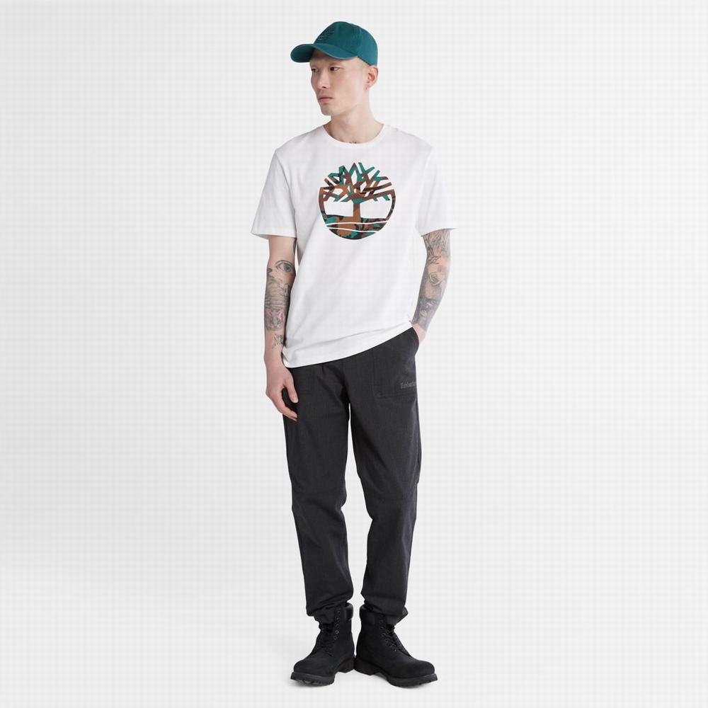 Pánské Tričko Timberland Outdoor Heritage Camo Tree-Logo T-Shirt Bílé | TI05869-092