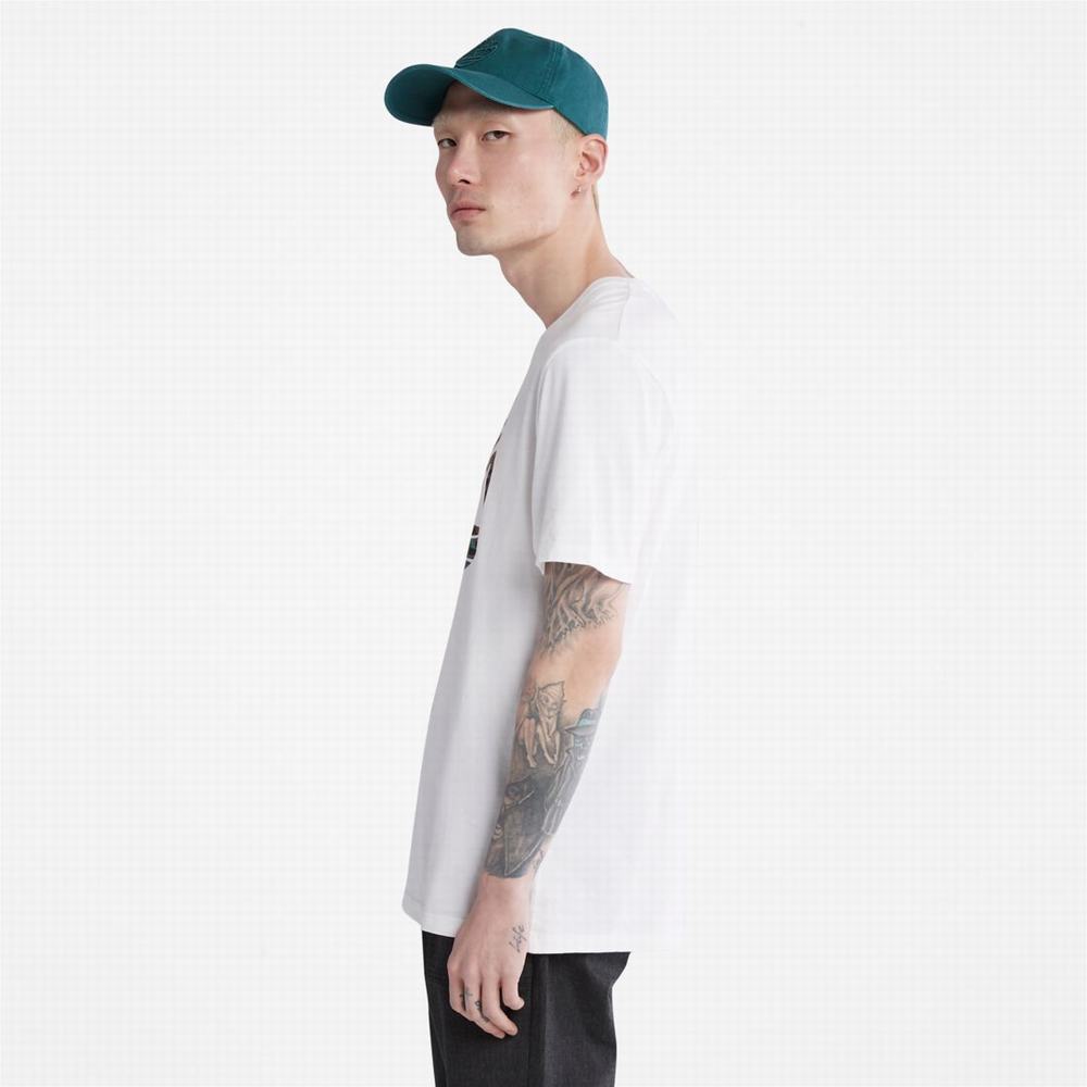 Pánské Tričko Timberland Outdoor Heritage Camo Tree-Logo T-Shirt Bílé | TI05869-092