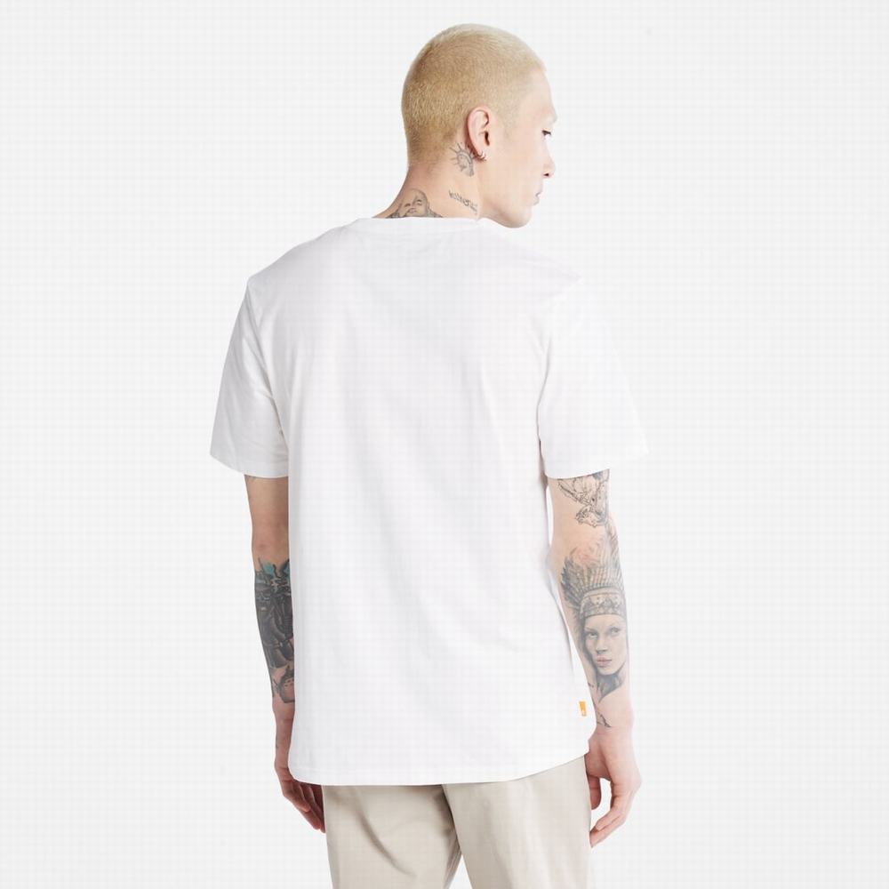 Pánské Tričko Timberland Outdoor Heritage Camo-Logo T-Shirt Bílé | TI06382-436