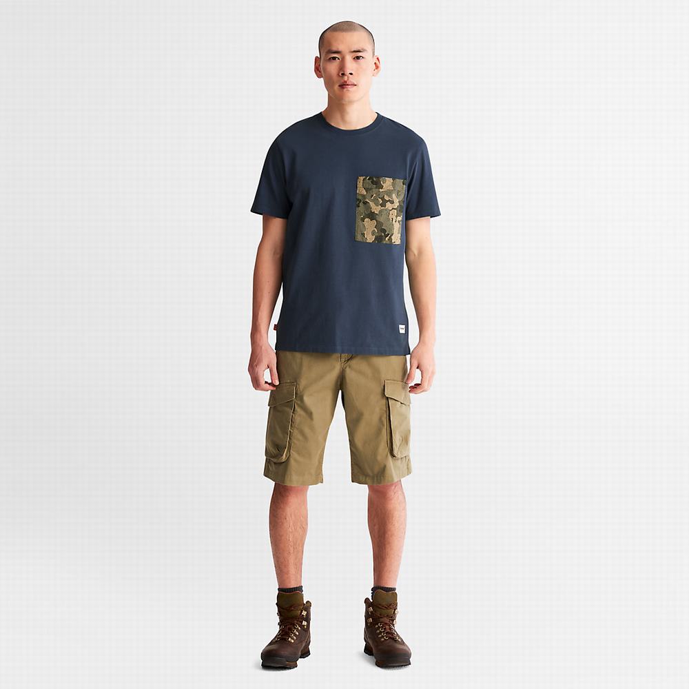 Pánské Tričko Timberland Outdoor Heritage Camo-Pocket T-Shirt Tmavě Blankyt | TI15683-824