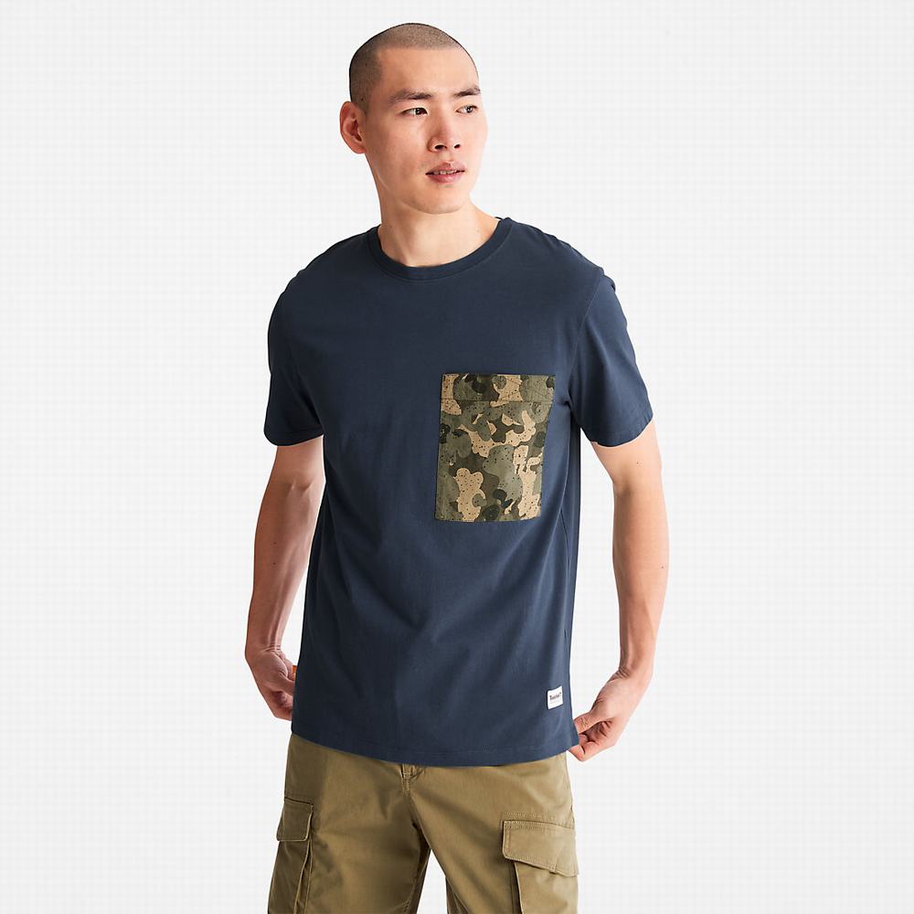 Pánské Tričko Timberland Outdoor Heritage Camo-Pocket T-Shirt Tmavě Blankyt | TI15683-824