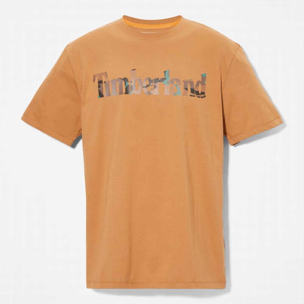 Pánské Tričko Timberland Outdoor Heritage Camo-Logo T-Shirt Hnědé | TI36824-562