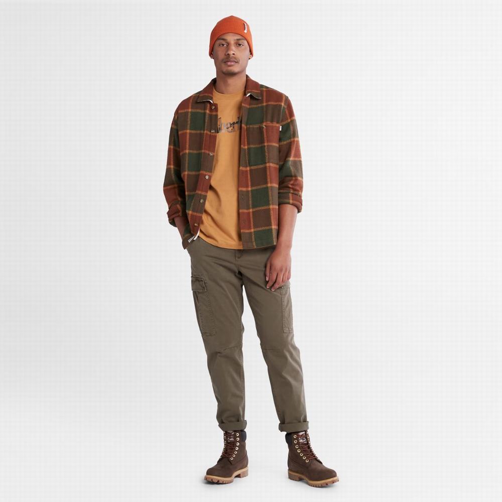 Pánské Tričko Timberland Outdoor Heritage Camo-Logo T-Shirt Hnědé | TI36824-562