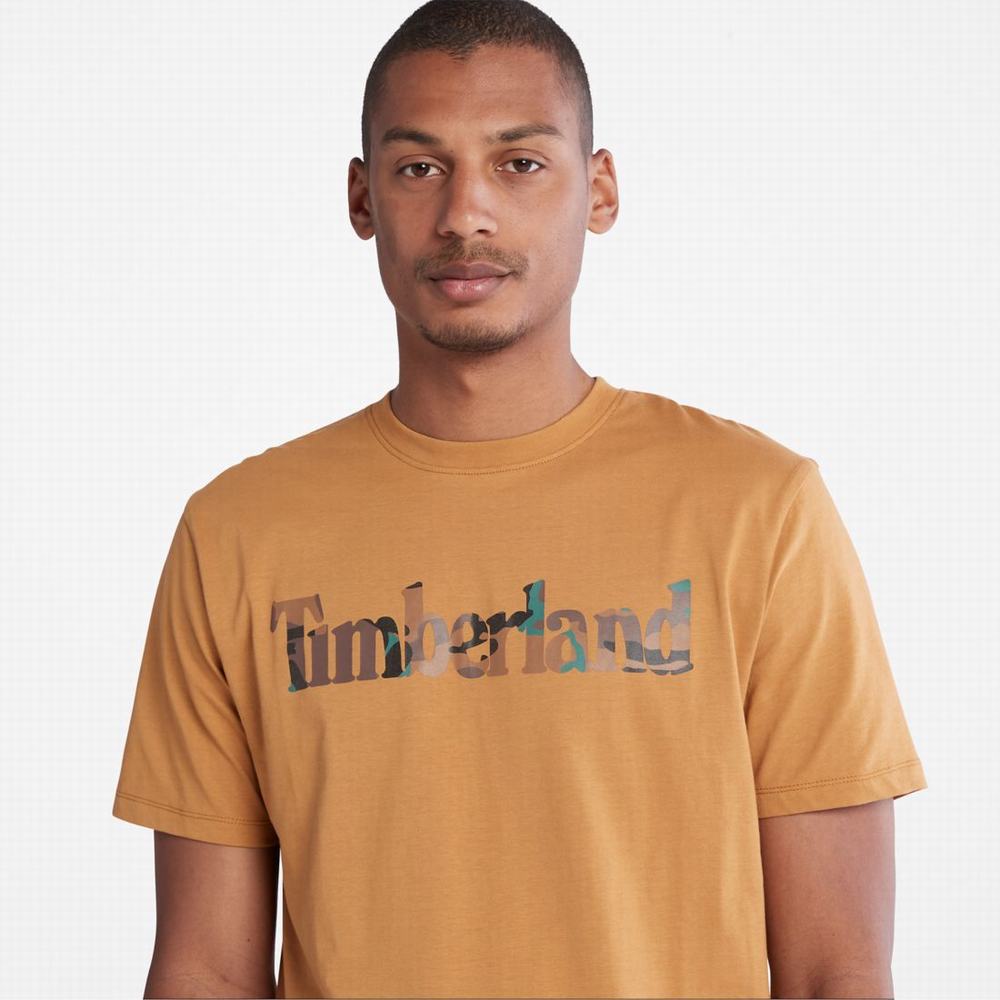 Pánské Tričko Timberland Outdoor Heritage Camo-Logo T-Shirt Hnědé | TI36824-562