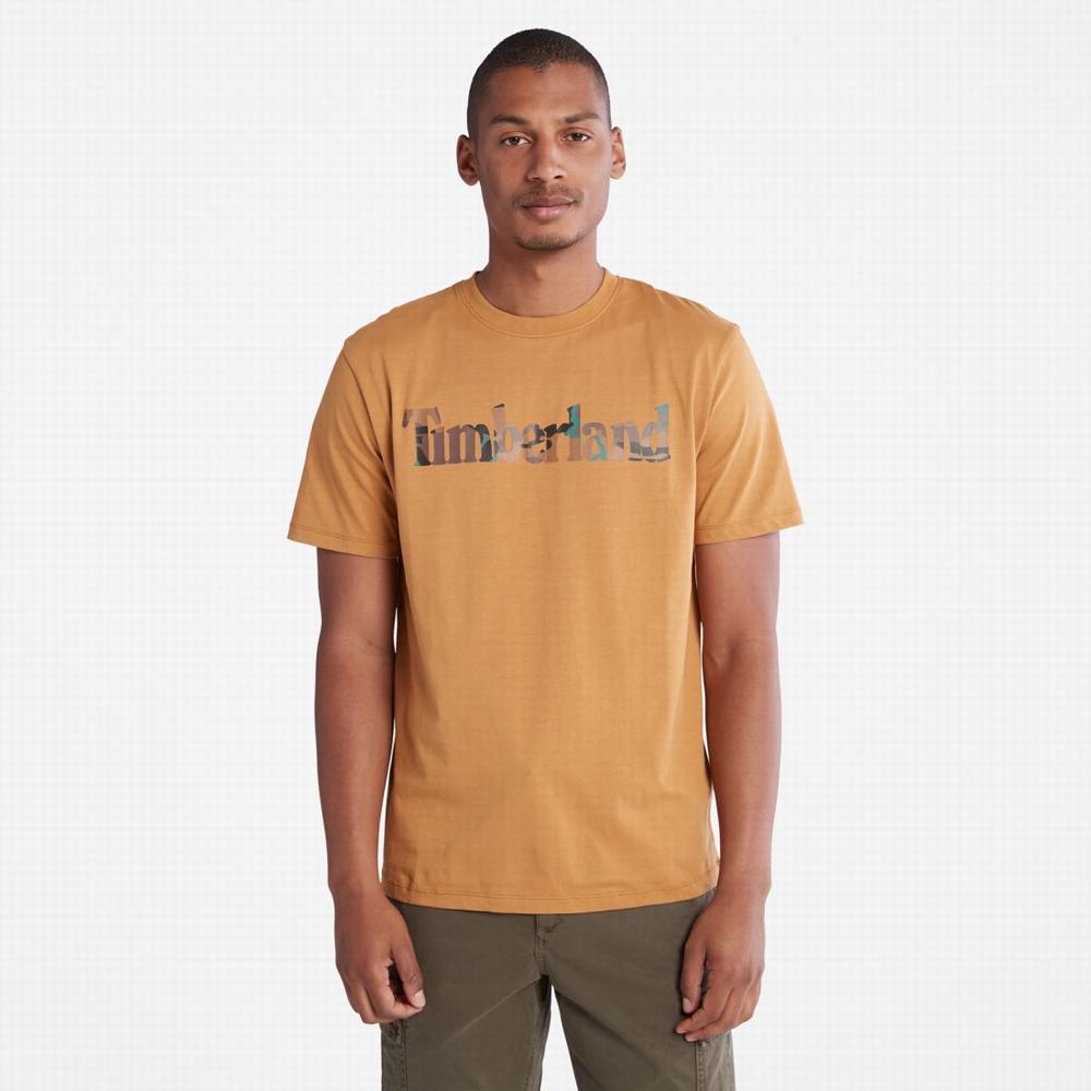 Pánské Tričko Timberland Outdoor Heritage Camo-Logo T-Shirt Hnědé | TI36824-562