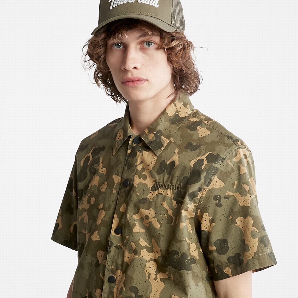 Pánské Tričko Timberland Outdoor Heritage All-Over Print Zelene | TI40912-508