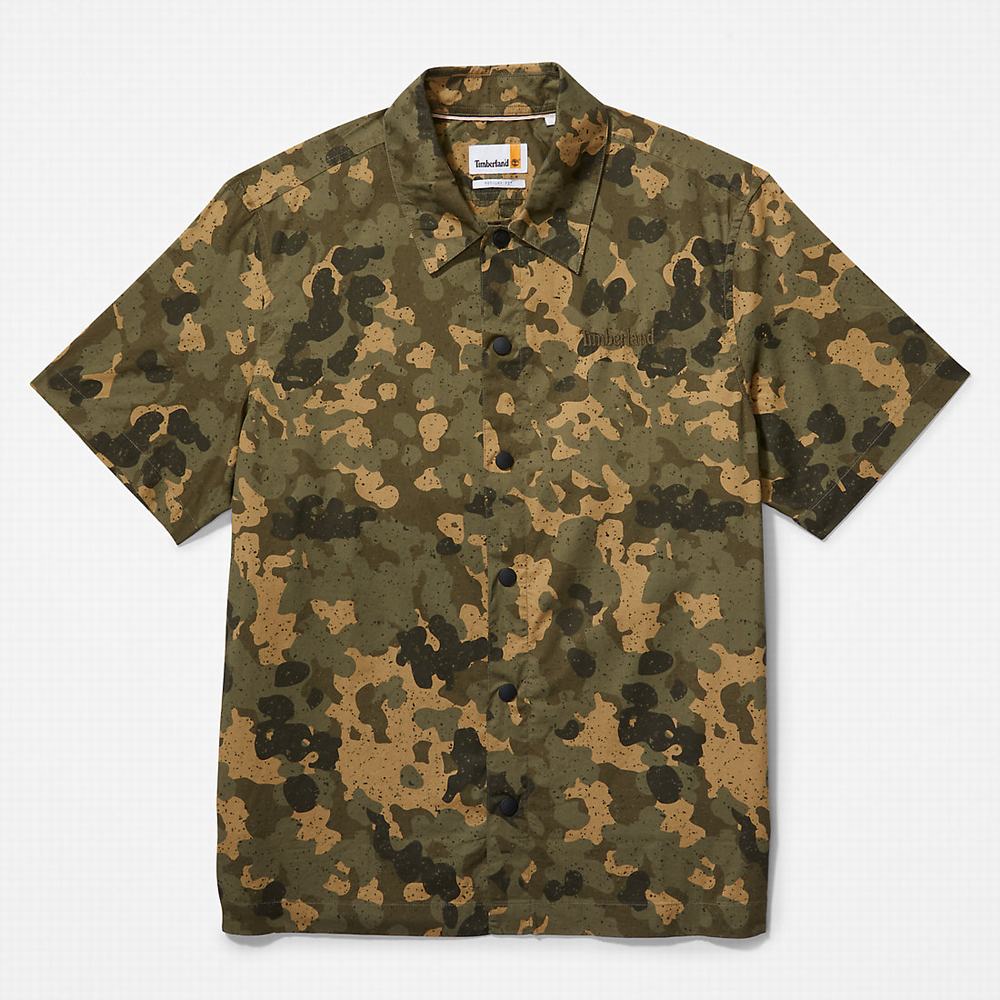 Pánské Tričko Timberland Outdoor Heritage All-Over Print Zelene | TI40912-508