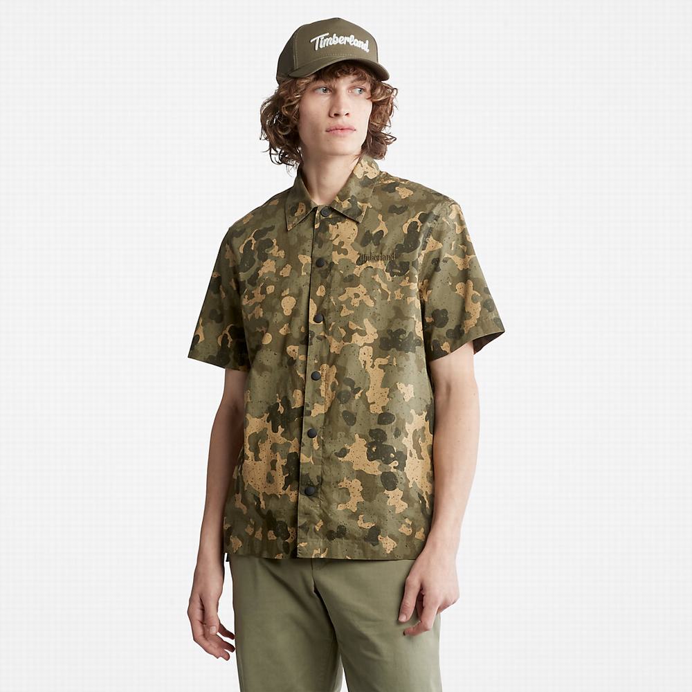 Pánské Tričko Timberland Outdoor Heritage All-Over Print Zelene | TI40912-508