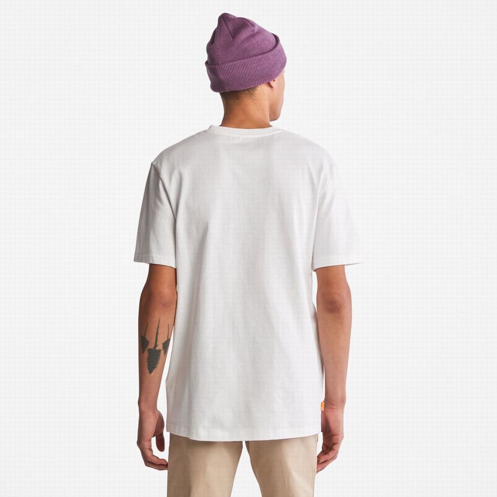 Pánské Tričko Timberland Outdoor Heritage Linear-Logo Tee Bílé | TI49102-153